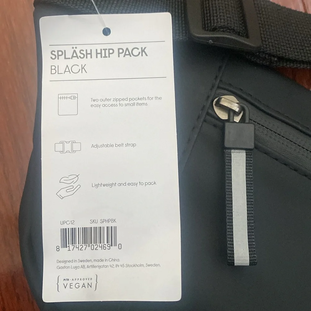 Gaston Luga Black Men's Slash Hip Pack
